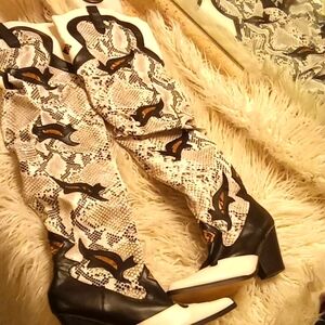 Knee high cow girl boots